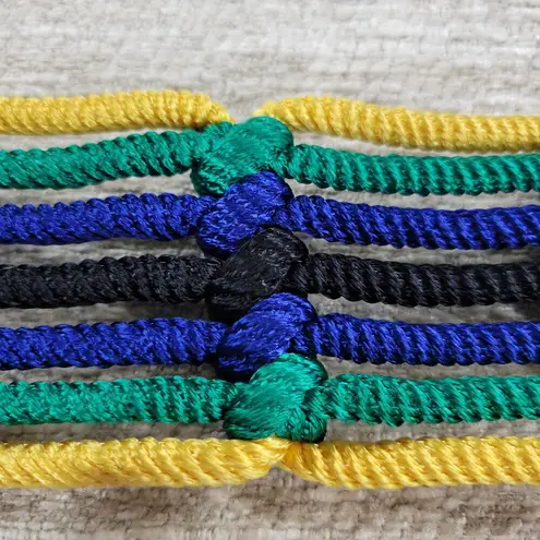 VTG Yves Saint Laurent Trimmings Woven Rope Belt Womens Statement Fringe Boho Yellow