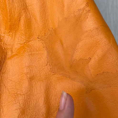 Vintage 90s Orange Parko Lamb Leather Blazer Jacket Size XL