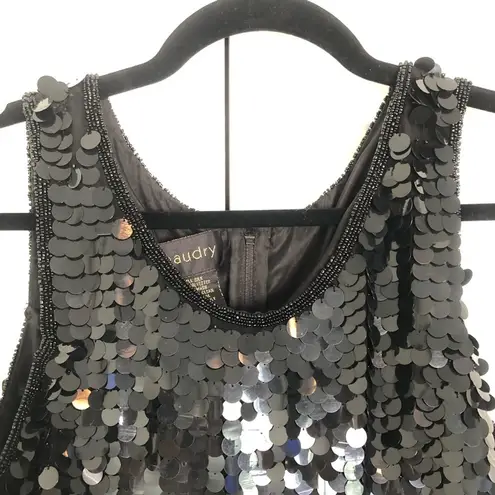 Black Vintage chaudry Silk Sequin Tank Top Size M Size M - Image 4