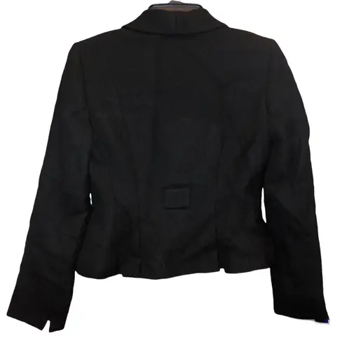 Tahari Arthur S Levine Tailored Cropped Wool Blend Blazer Black Petite 2P