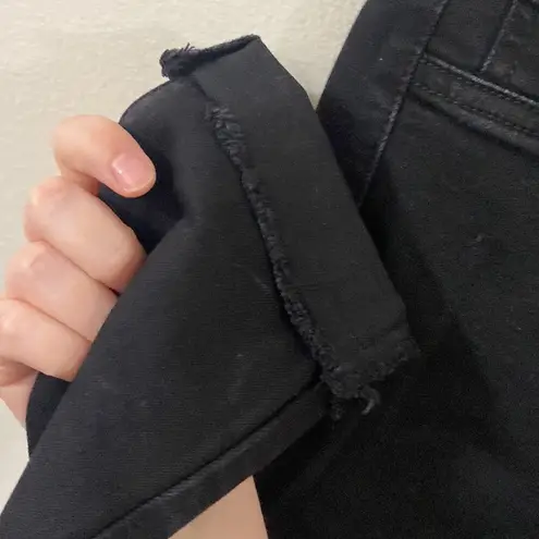 Just Black Button Fly black skinny jeans with fringe hem size 26