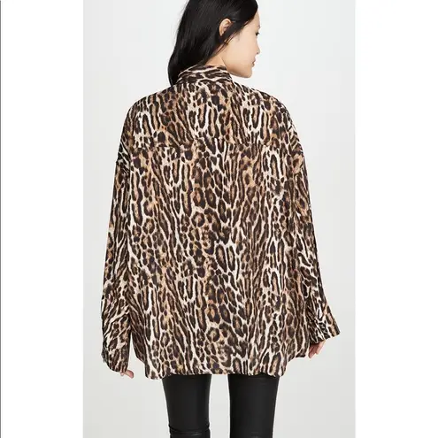 R13 Leopard Oversized Cowboy Shirt