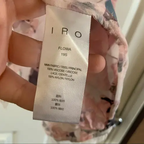 IRO Pink Floral Lace Trim Flowa Camisole Blouse 34