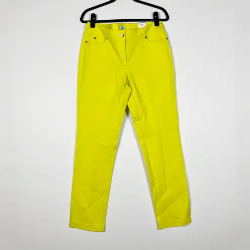 J. McLaughlin NEW  Felicity Front Fly Zip Slim Skinny Cotton Stretch Yellow Jeans