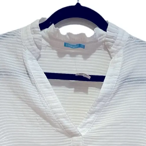 J. McLaughlin WHITE BEACH COTTON COVERUP TUNIC TOP M