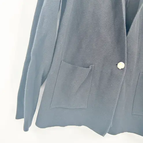 Summersalt Womens Ribbed Knit Sweater Blazer Shawl Collar Jacket Size L Black