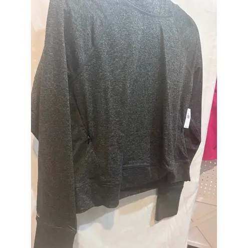 Old Navy NWT  Heather Gray Mock Neck Long Sleeve Athleisure Sweatshirt Top Size L