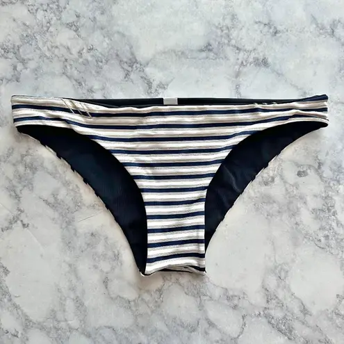 ANINE BING Black Striped Reversible Bikini Bottom