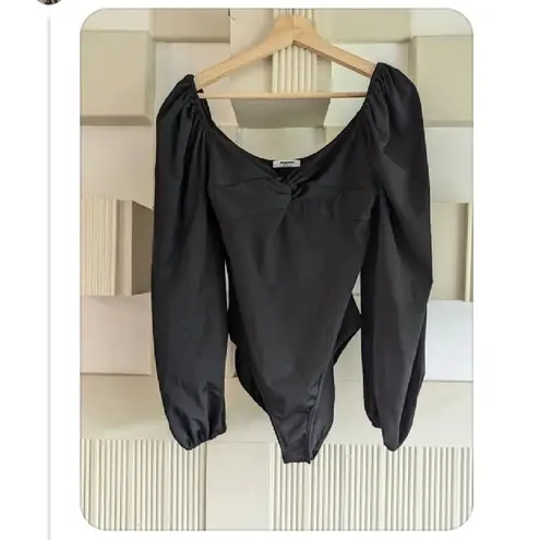 Zeagoo BZeagoo Women's Large Puff‑Sleeve Bodysuit Long Sleeve Sweetheart Neck Crop Top