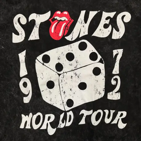 The Rolling Stones World Tour 1972 Rock Band Mineral Wash T-Shirt Size Extra Large