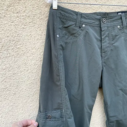 Kuhl Green Convertible Pants 6 Zip Off Shorts Roll Tab Hiking Travel
