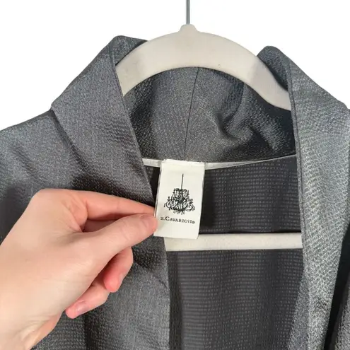 Z Cavaricicci Grey Satin Vest Open Front Tie Waist Womens Plus Size 3x Gray