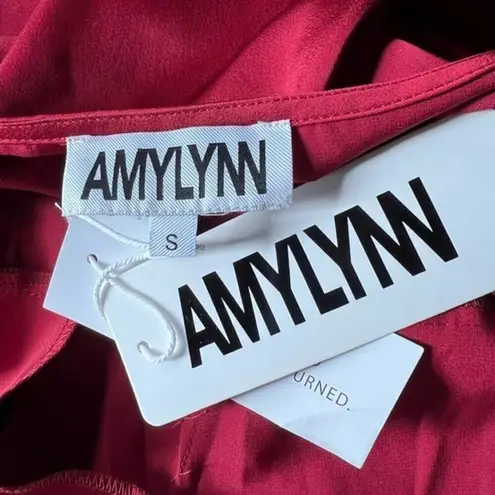 AMYLYNN Backless Satin Dress Jolie Satin Slip Dress in Burgundy Size Small Red