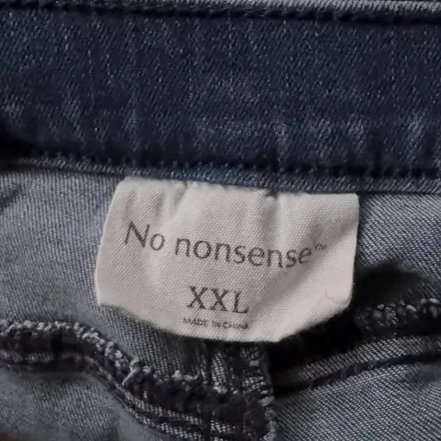 👖 No Nonsense Dark Wash Frayed Hem Jeans XXL | Stretchy Pull