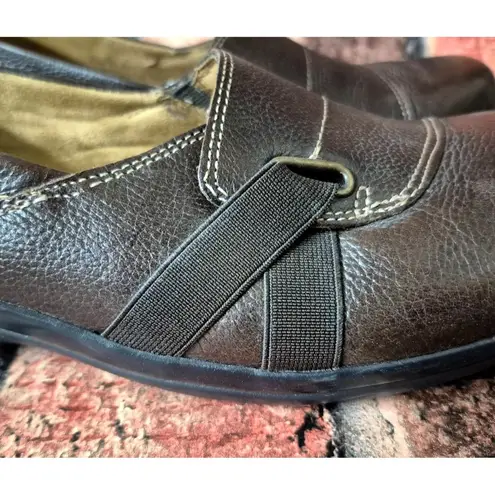 Natural Soul Shoes Womens 9.5W Llena Slip On Loafer Brown Leather Casual Comfort