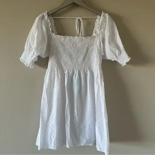 Hill House  White Swiss Dot Smocked Athena Nap Dress NEW