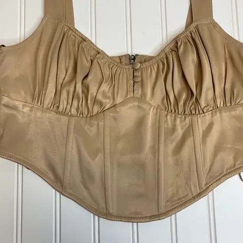 ZARA  Satin Corset Nude Sz Small High Sides