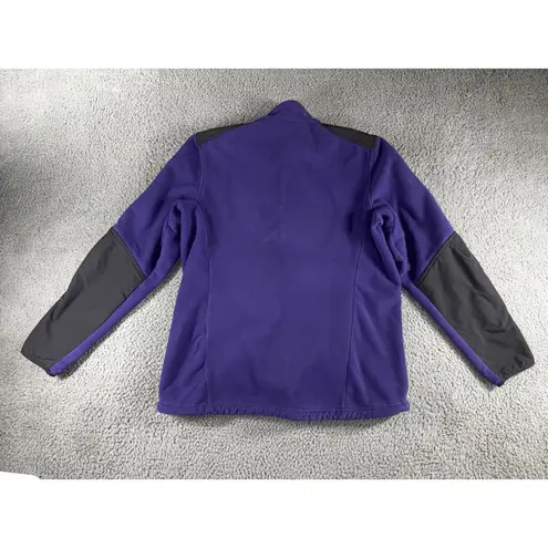 LL Bean Jacket Women Large Fleece Full Zip Polartec Wind Pro Outdoor Purple