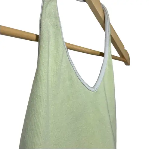 Brandy Melville  Alexis Cropped Halter Top in Green/White OS