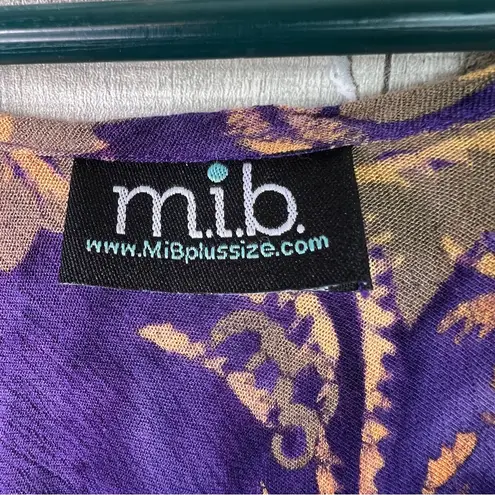 MIB PlusSize.com Purple & Tan Short Sleeve Dolman Style w/Pockets Mini Dress Top Size undefined