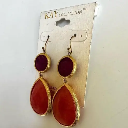 Kay Jewelers pink teardrop statement earrings