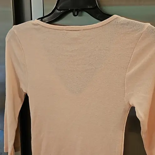 Michael Stars 💕💕 Cari V-Neck Shimmer Shine Tee ~ Rose Light Pink One Size NWOT