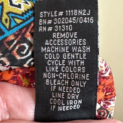 by & by Burgundy Orange Floral Patterned Boho Sleeveless Dress Medium Red