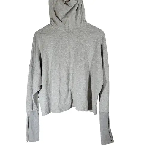 Nike  Yoga Women's Dri-Fit Gray Cropped Hoodie Sweatshirt Training XL‎