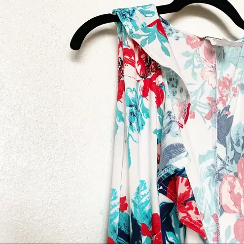 Love Squared Floral Ruffle V-Neck Maxi Dress Size 2X