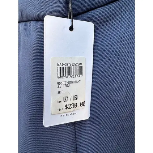 Reiss Barratt Straight Leg Trousers Wool Blend Deep Sea Blue NWT 0