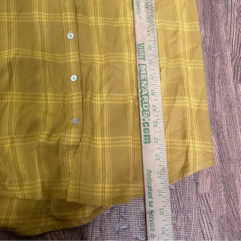 Faherty Harper Plaid Button Down Top Blouson Sleeves Ruffled Cuffs - Size Medium