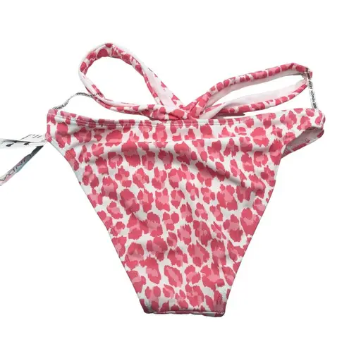 Sundazed Riley Printed Strappy Bikini Bottoms Leopard Print Pink White XS