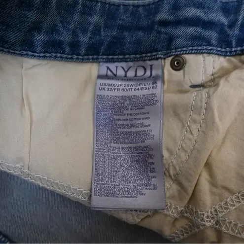 NYDJ Womens 28W High Waist Fray Hem Crop Slim Bootcut Lift Tuck Technology Jeans