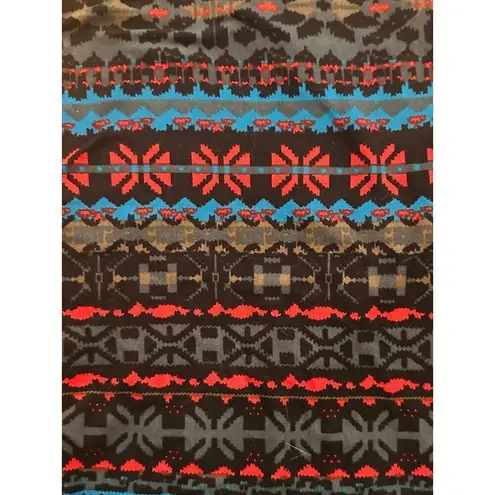 Agnes & Dora NWOT Red, Blue, & Black Pattern Leggings Large