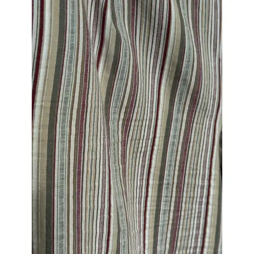 IZOD Woman Capri Pants 22W Striped Summer Spring Wide Leg Casual Pockets Outdoor