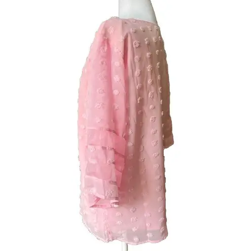 Blooming Jelly Womens Chiffon Pink Blouse Summer Casual V Neck Short Sleeve M