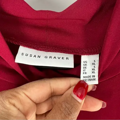 Susan Graver Stretch Liquid Knit Cold Shoulder 3/4 Sleeve Mock Neck Swing Dress