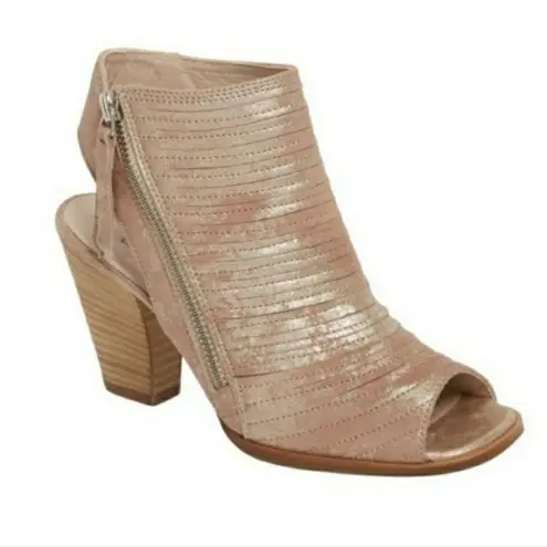 Paul Green Cayanne Gold Leather Peep Toe Ankle Booties Size UK 7 / US 9.5