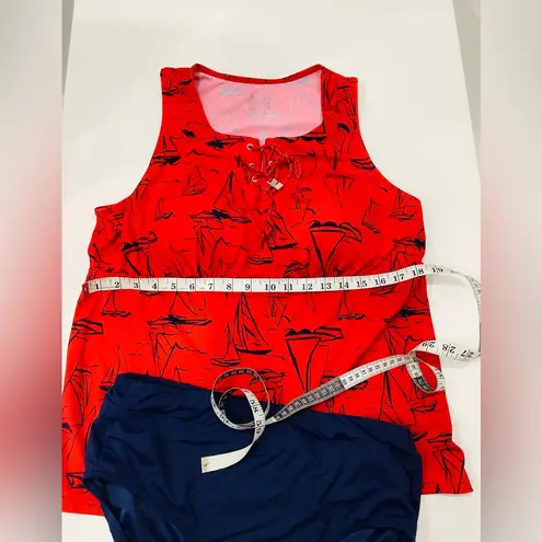 So NICE swim tankini top w/ bottom 🏖️🏝️ Red Size 18