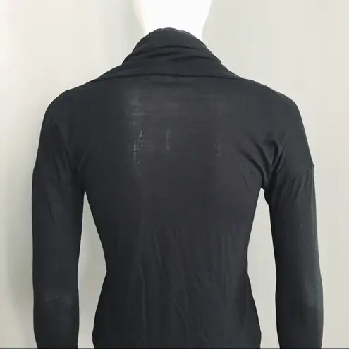 Draped Cowl Neck Top in Black | Size XS