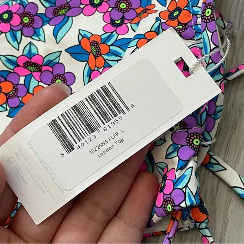 frankie's bikinis  Top NWT floral london bandeau string bikini womens (large) swim
