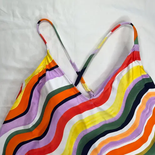 Anne cole Easy Triangle Colorful Wavy Stripe Tankini Swim Top Size M