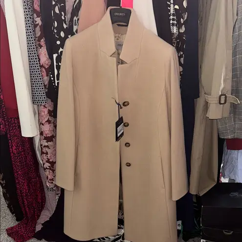 Cinzia Rocca Icons Taupe Wool Coat Brown Size 12