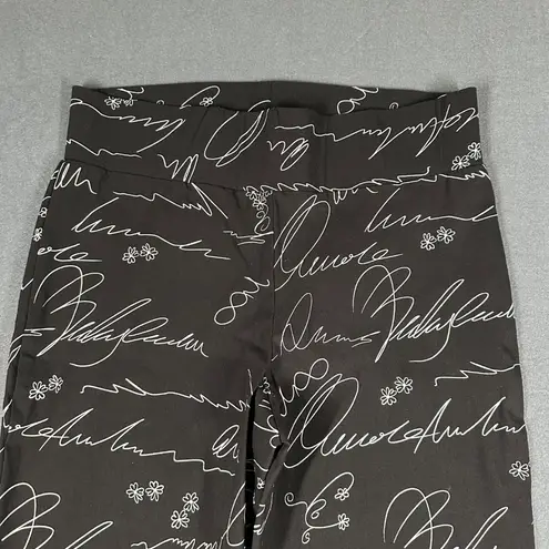 Frank Lyman Womens 12 Black Script Graffiti Writing Trouser Pant 226302