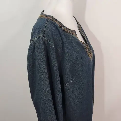 Denim Shirt Size 12 Vintage Jean Shirt Newport News Denim Top