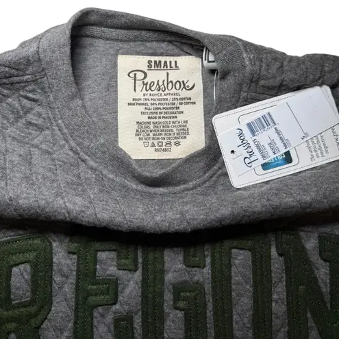 Pressbox University of Oregon Quilted Crewneck Sweatshirt Women's Small Gray