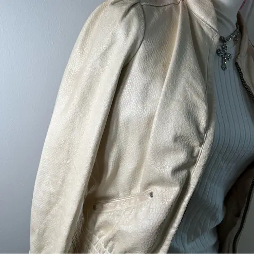 Miss Sixty Vintage Y2K Cream Animal Print Zip Jacket Womens Small