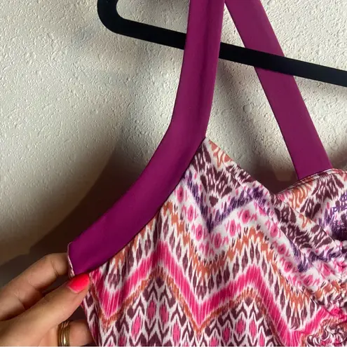 prAna  Amaya Geometric Athleisure Tank Dress Casual Size Medium Burgundy Pink