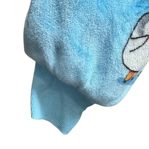 Oodie Original Cozy Blue Penguin Hoodie Blanket size /age 14 and up