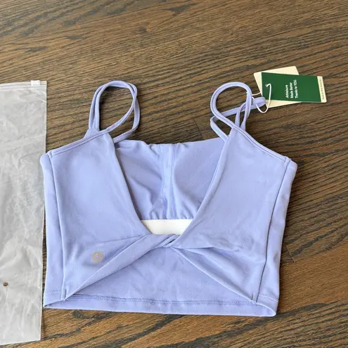 Halara Double Straps Backless Twisted Cropped Tank Top XS baby lavender NWT